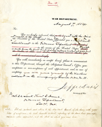 Letter from Jefferson Davis to Oliver Otis Howard, August 7, 1854