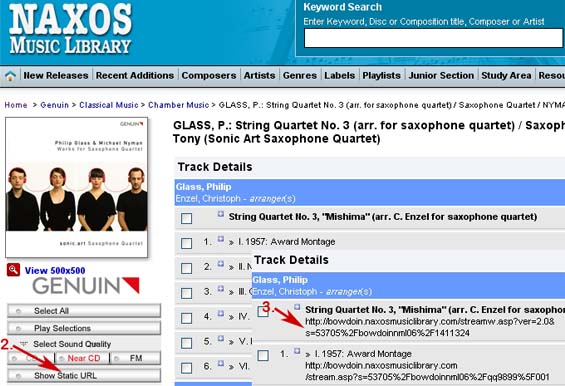 Naxos track links
