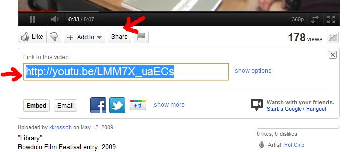 youtube video sharing link