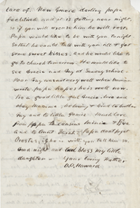 letter from Oliver Otis Howard to daughter, Grace, July 12, 1861, page 2