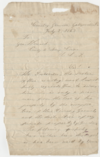 letter from John Moeser to Oliver Otis Howard, July 2, 1863, page 1