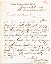 letter from ames H. Wilbur to Oliver Otis Howard, June 28, 1880