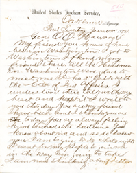 letter from Chief Joseph to Oliver Otis Howard, June 30, 1880, page 1