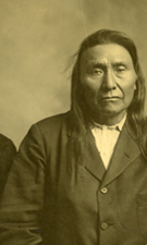 Oliver Otis Howard with Chief Joseph at the Carlisle Indian School, 1904.