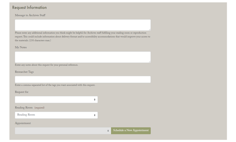 A preview of the request form.