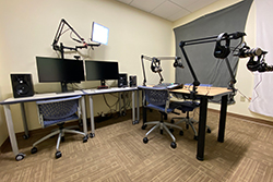 computer, monitor, audio equipment