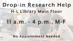 Drop-in research help, 11:00 a.m. to 4 p.m., Monday to Friday